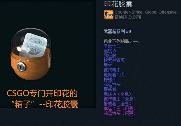 csgo胶囊要钥匙吗？（csgo印花胶囊）  第1张