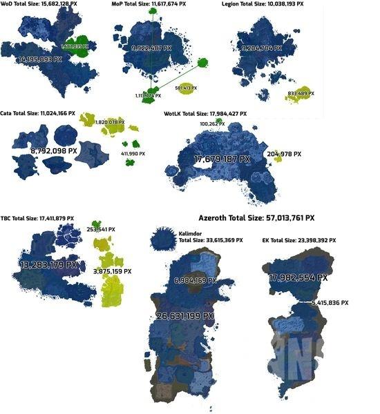 魔兽世界地图有多大面积（魔兽世界艾泽拉斯地图真实大小）  第4张